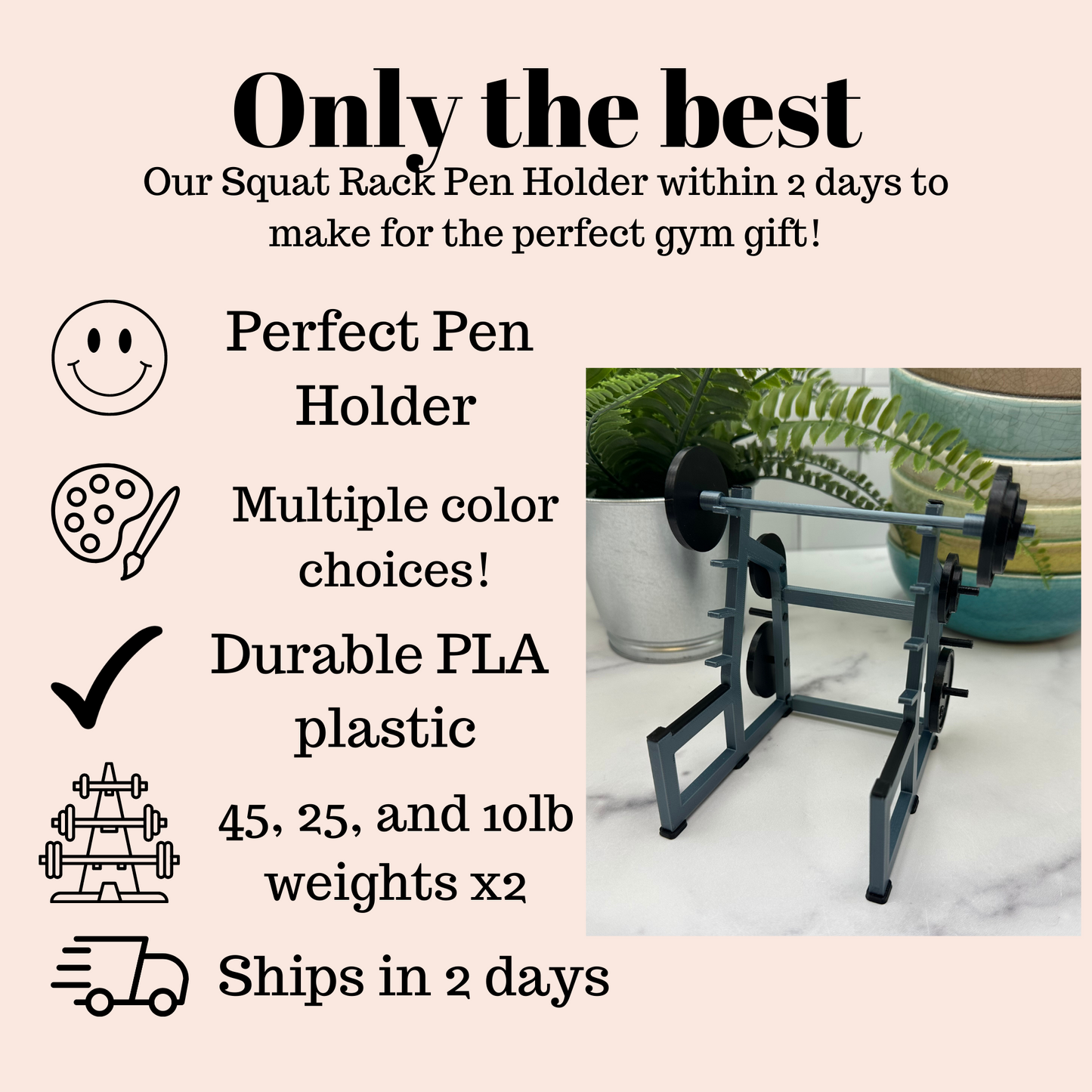 Squat Rack Pen Holder