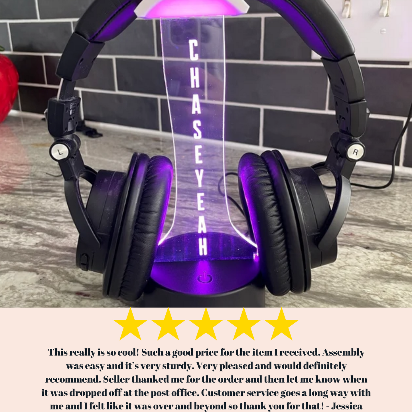 Gamertag Headphone Holder Light