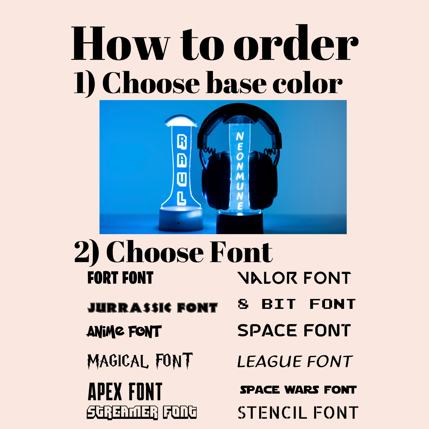 Gamertag Headphone Holder Light