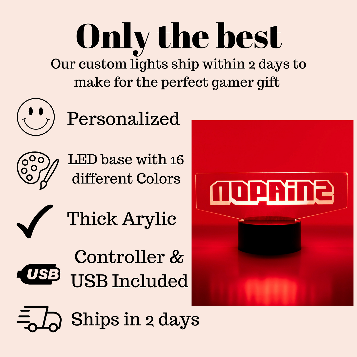 Horizontal Gamertag Light