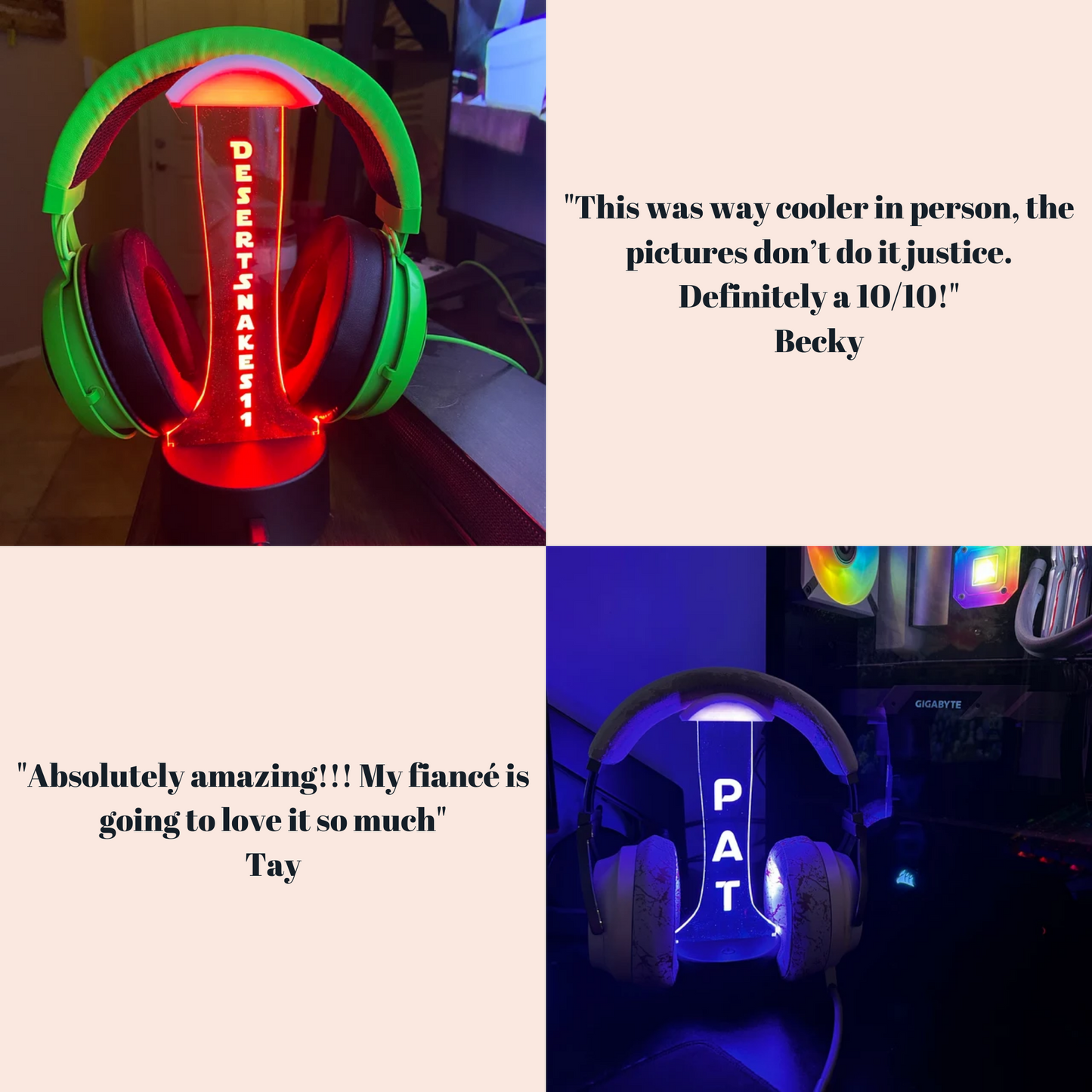 Gamertag Headphone Holder Light
