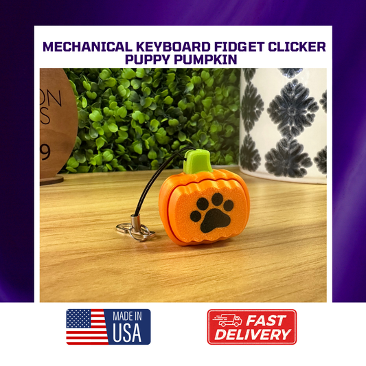 Mechanical Keyboard Puppy Pumpkin Keychain