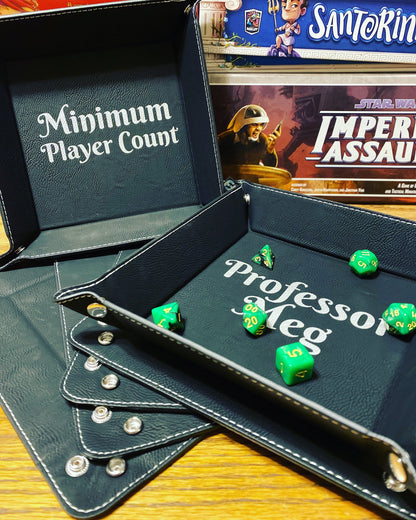 Personalized Dice Tray - Black and Silver