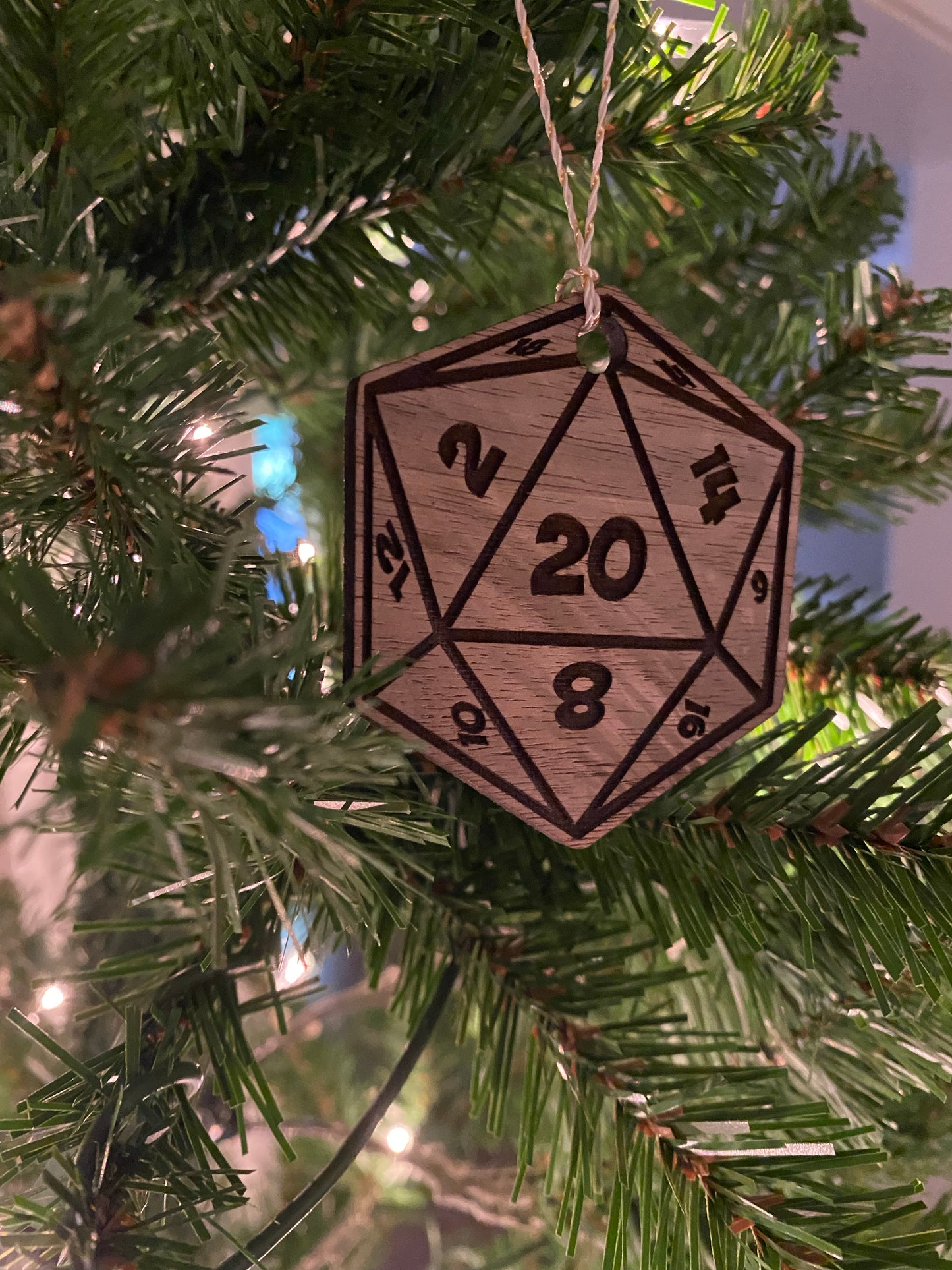 D20 Polyhedral dice ornament